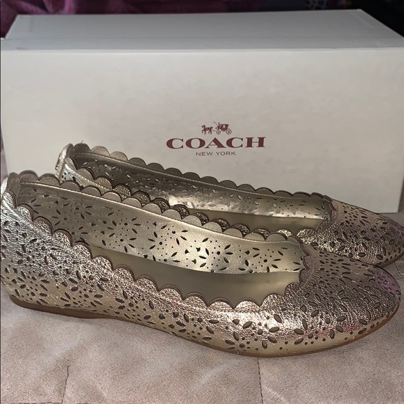 Coach Shoes - Coach Gold/Metallic Flats